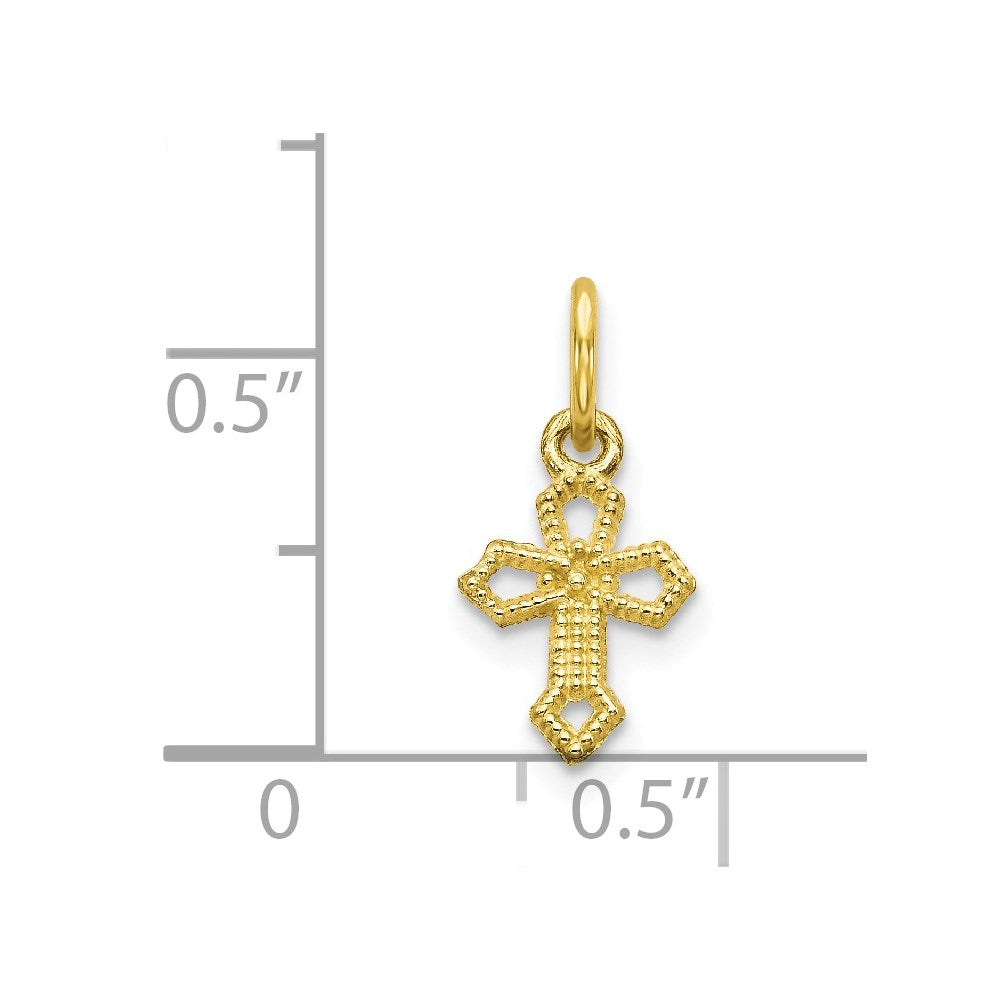 Million Charms 10K Yellow Gold Themed Relgious Cross Charm