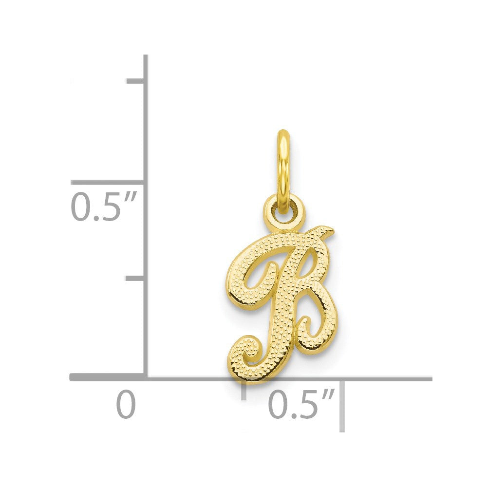 Million Charms 10K Yellow Gold Themed Alphabet Letter Initial B Charm