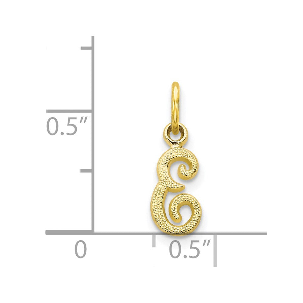 Million Charms 10K Yellow Gold Themed Alphabet Letter Initial E Charm