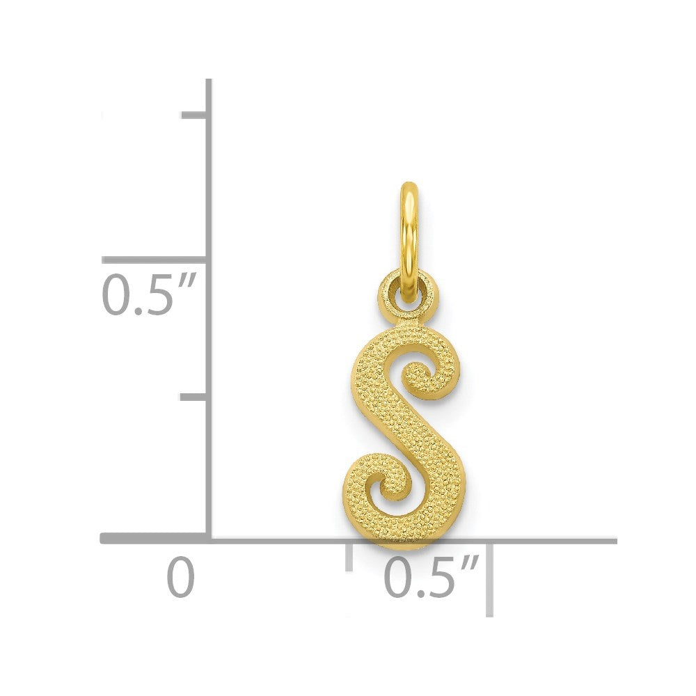 Million Charms 10K Yellow Gold Themed Alphabet Letter Initial S Charm
