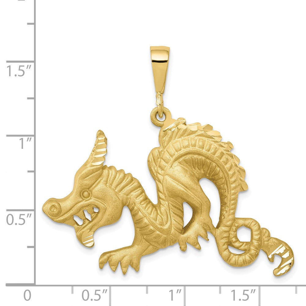 Million Charms 10K Yellow Gold Themed Dragon Pendant