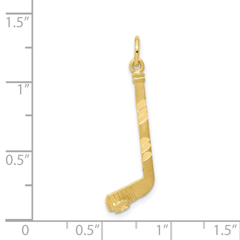 Million Charms 10K Yellow Gold Themed Sports Hockey Stick Charm