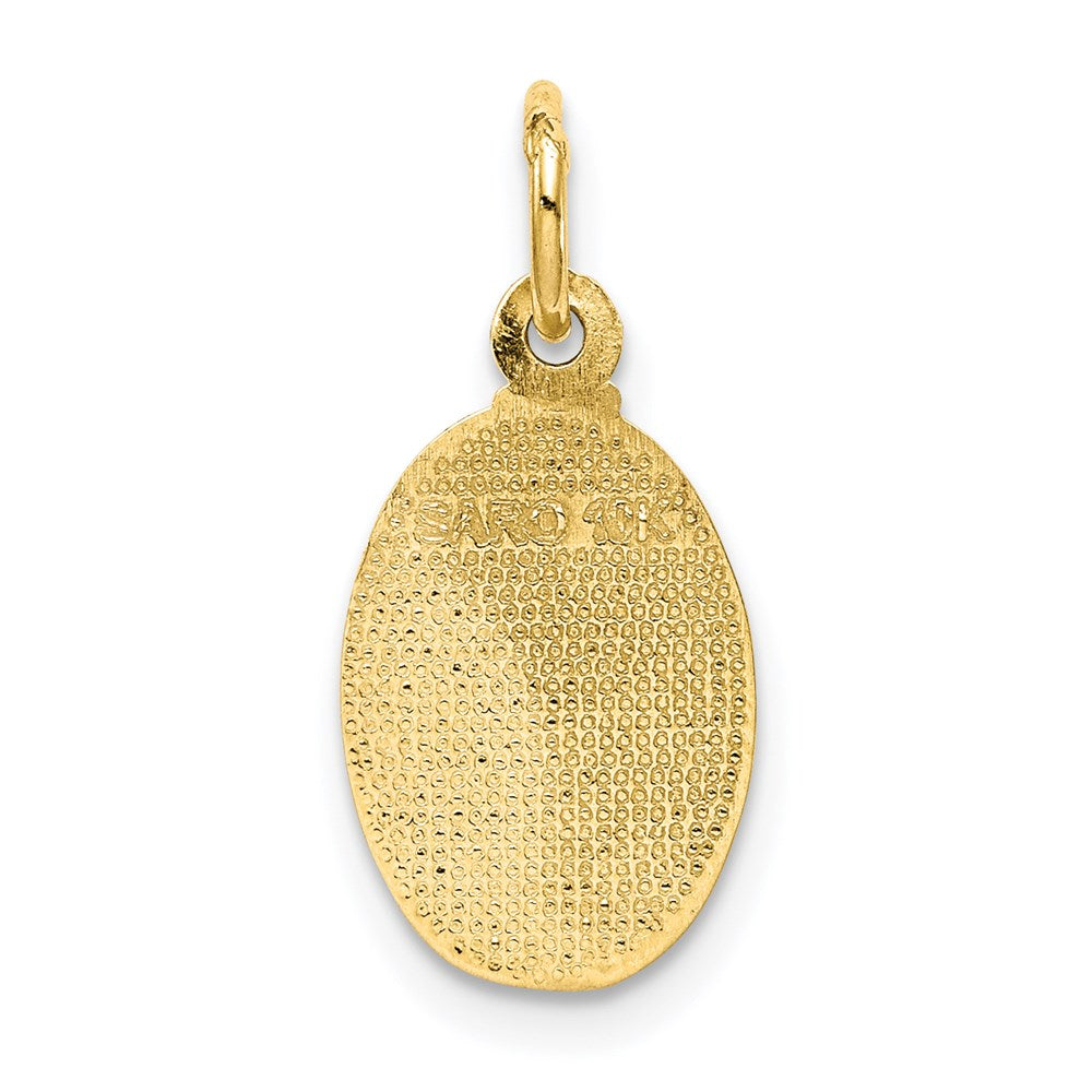 Million Charms 10K Yellow Gold Themed Solid Satin Polished Religious Saint Christopher Pendant