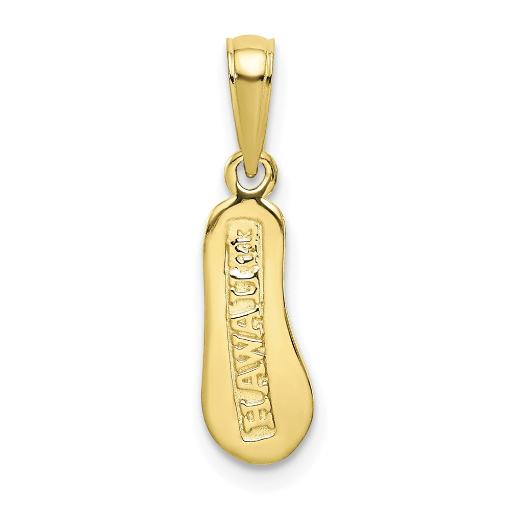 Million Charms 10K Yellow Gold Themed 3-D Hawaii Flip-Flop Pendant