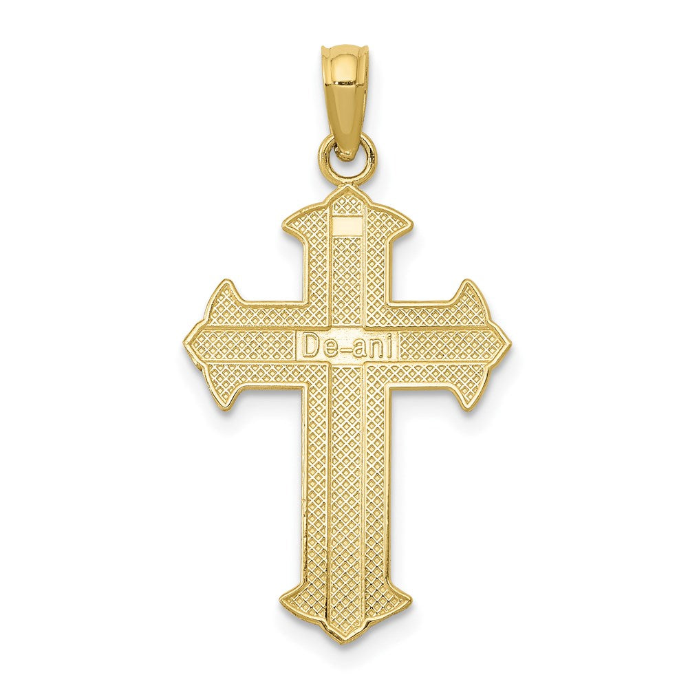 Million Charms 10K Yellow Gold Themed Polished Relgious Cross Pendant
