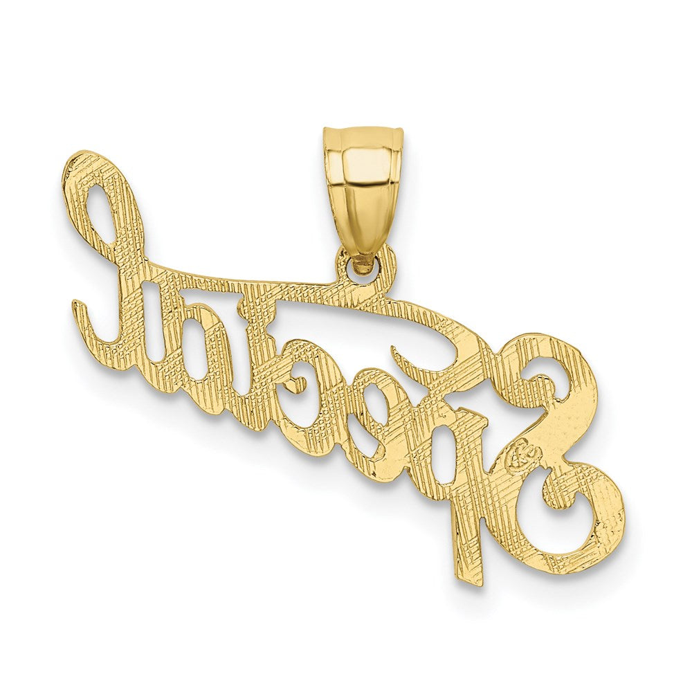 Million Charms 10K Yellow Gold Themed Polished & Textured Special Pendant