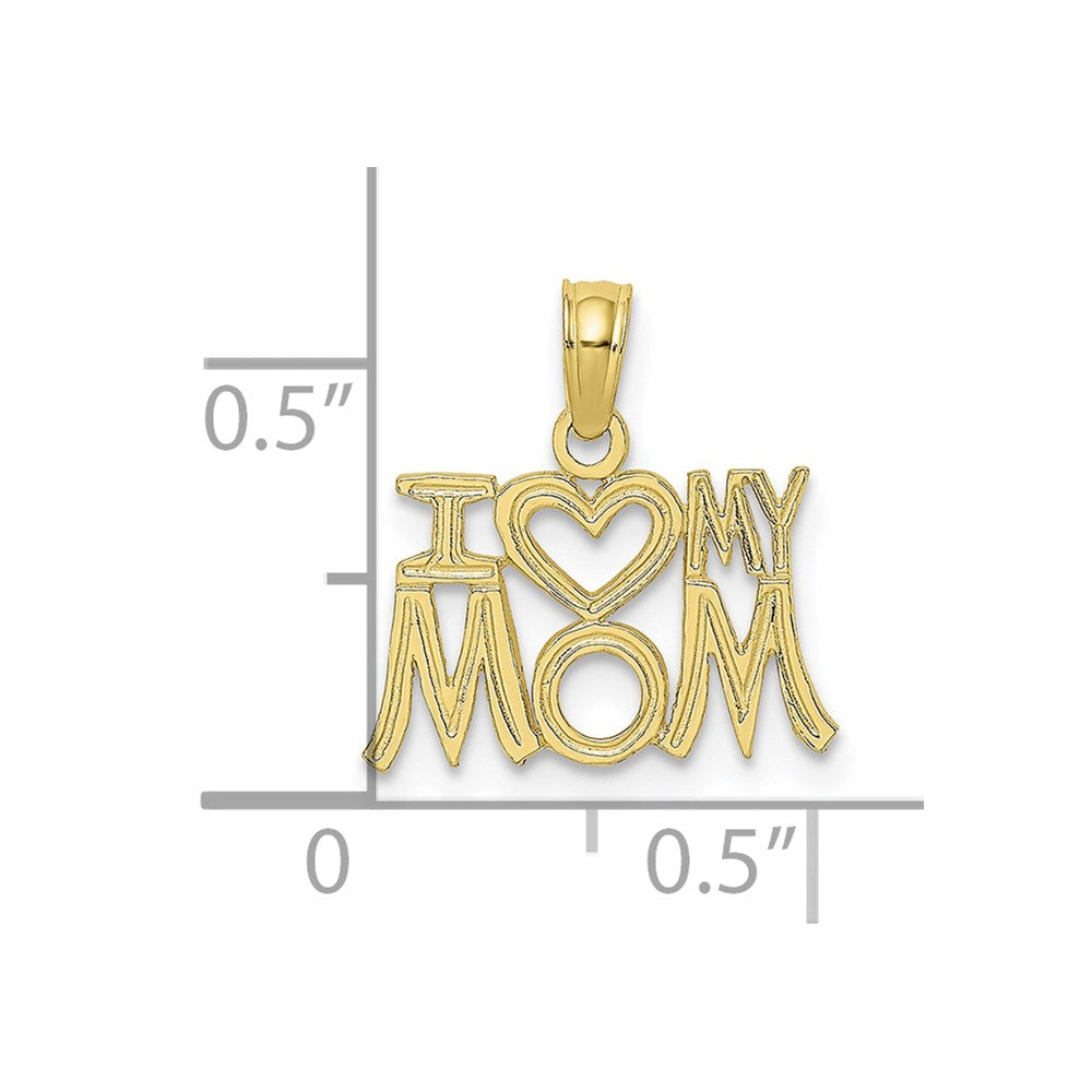 Million Charms 10K Yellow Gold Themed I Heart My Mom Pendant