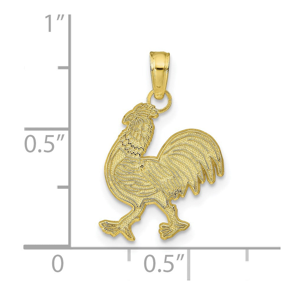 Million Charms 10K Yellow Gold Themed Rooster Pendant