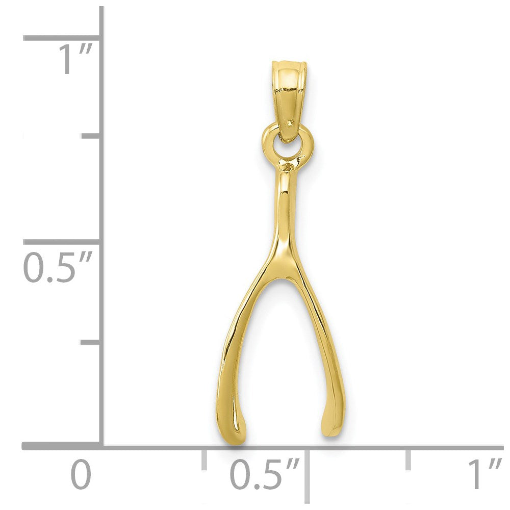 Million Charms 10K Yellow Gold Themed Wishbone Charm