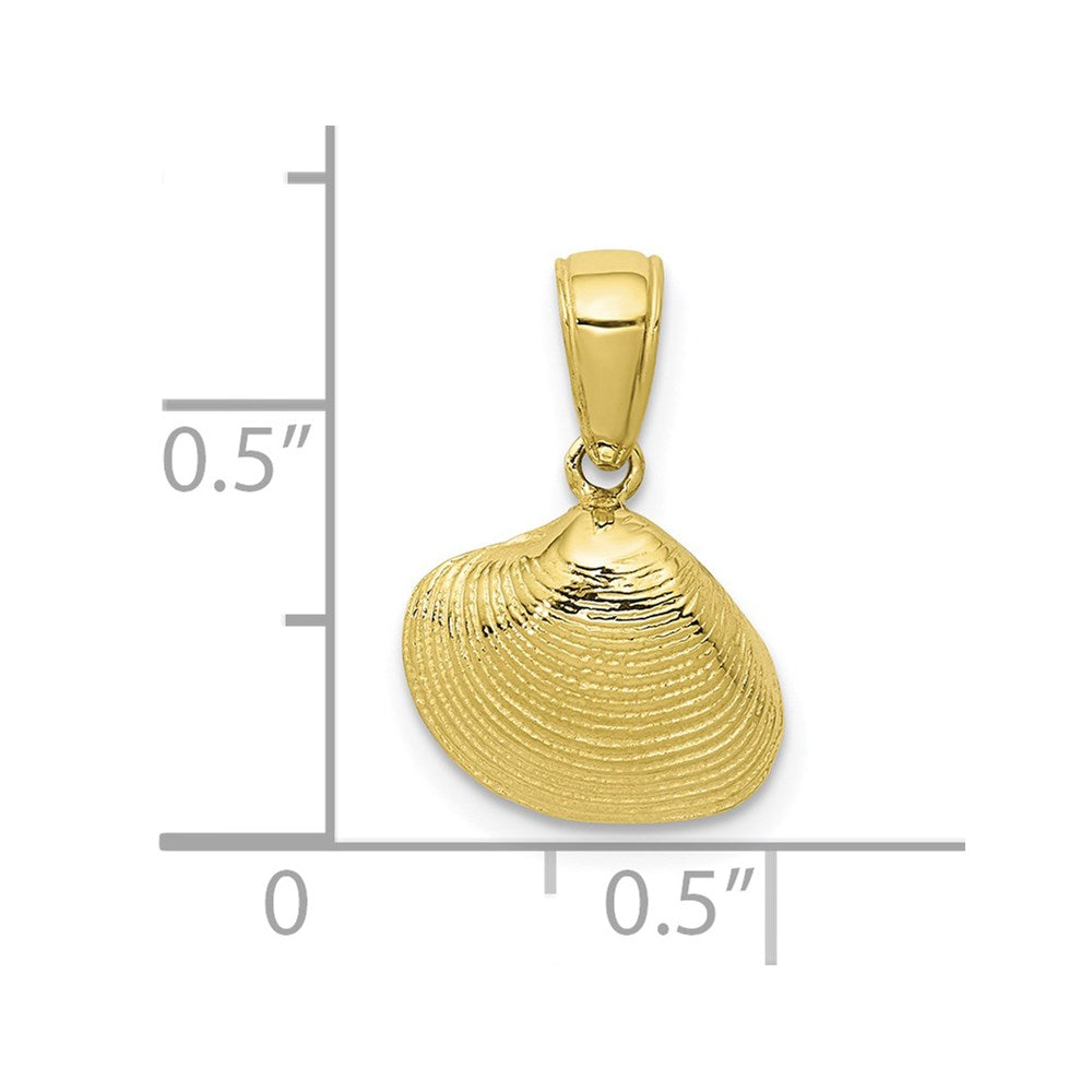 Million Charms 10K Yellow Gold Themed Small Clam Shell Pendant