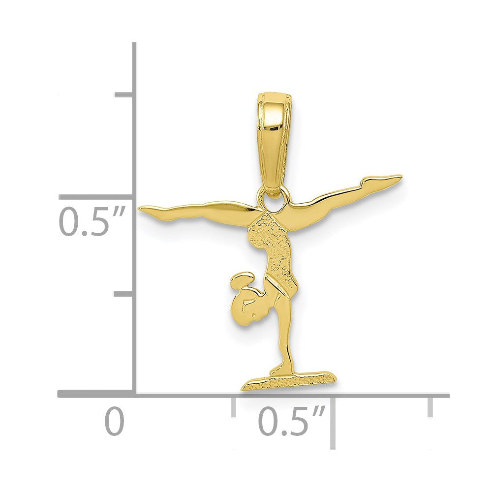 Million Charms 10K Yellow Gold Themed Gymnastics Pendant