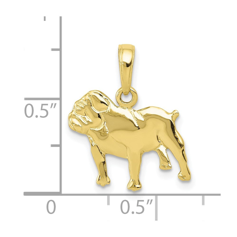 Million Charms 10K Yellow Gold Themed Bulldog Charm