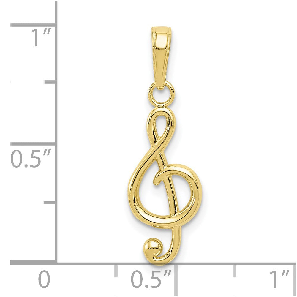 Million Charms 10K Yellow Gold Themed Treble Clef Pendant