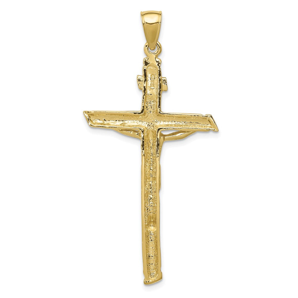 Million Charms 10K Yellow Gold Themed Inri Relgious Crucifix Pendant