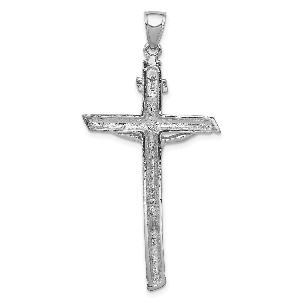 Million Charms 10K White Gold Themed Inri Relgious Crucifix Pendant