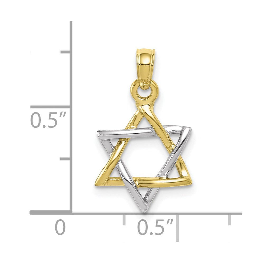Million Charms 10K Two-Tone Polished Religious Jewish Star Of David Pendant