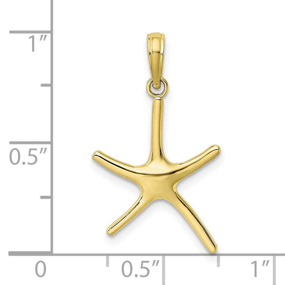 Million Charms 10K Yellow Gold Themed Dancing Nautical Starfish Charm