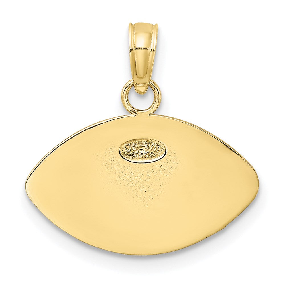 Million Charms 10K Yellow Gold Themed 2-D & Engraveable Sports Football Charm