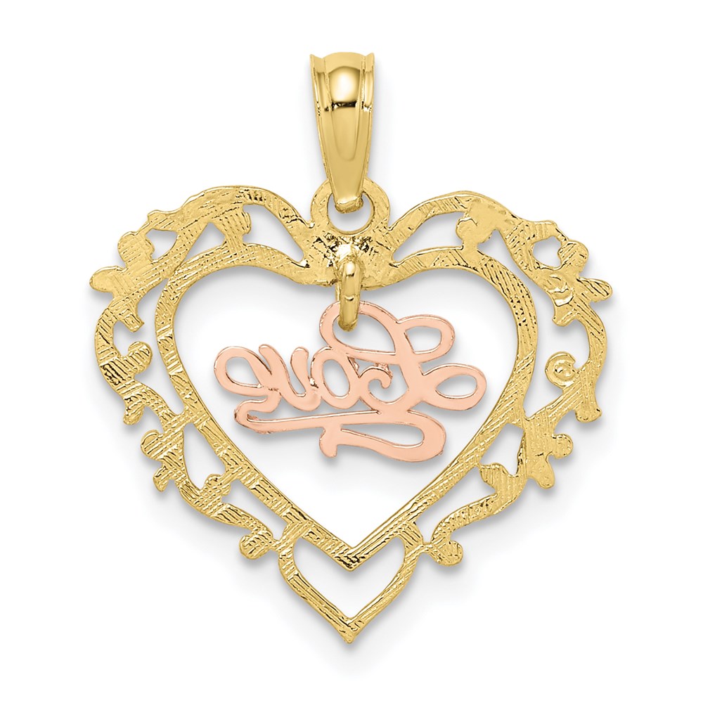 Million Charms 10K Yellow & Rose Gold Themed Love In Heart Charm