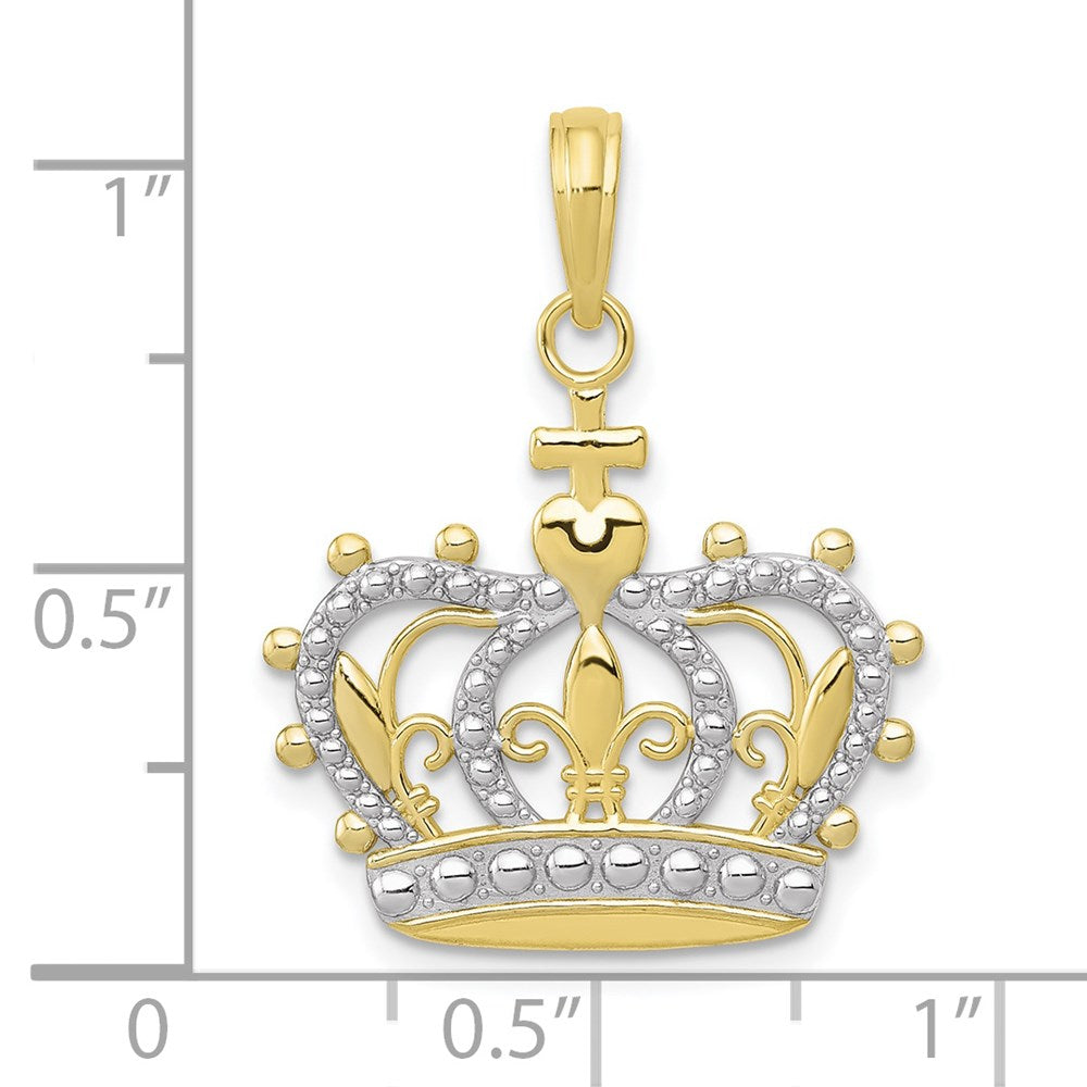 Million Charms 10K Yellow Gold Themed With Rhodium-plated Crown Pendant