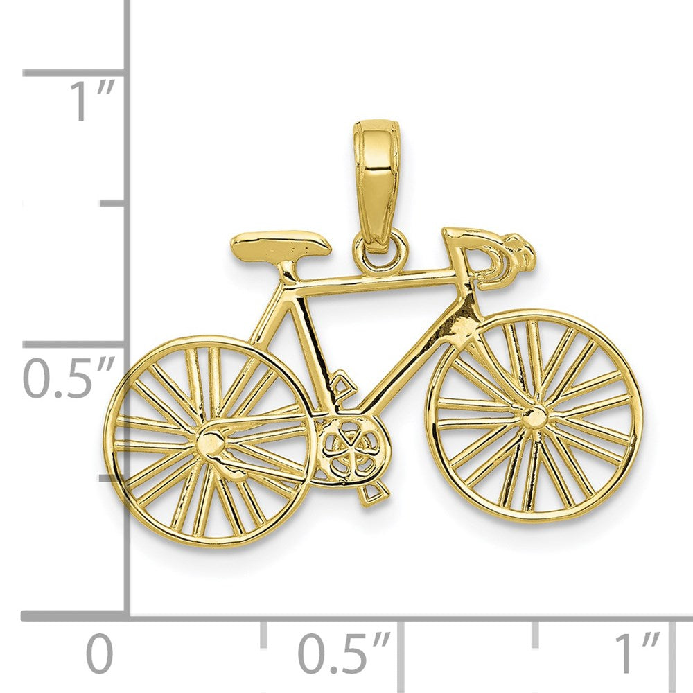 Million Charms 10K Yellow Gold Themed Polished Bicycle Charm