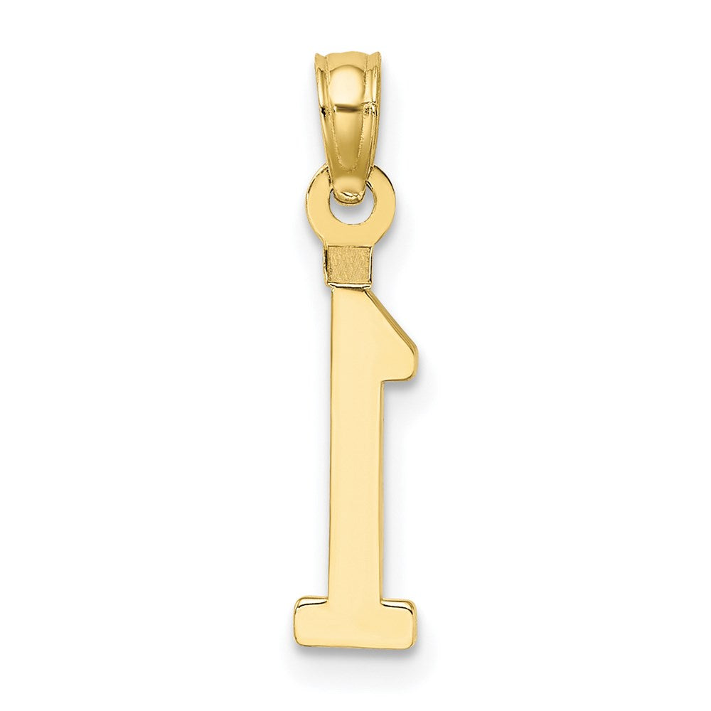 Million Charms 10K Yellow Gold Themed Number 1 Block Charm
