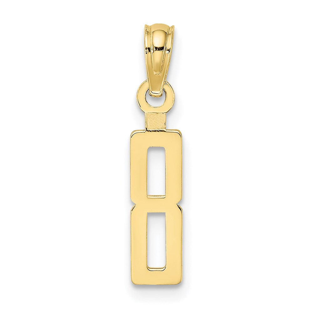 Million Charms 10K Yellow Gold Themed Number 8 Block Charm