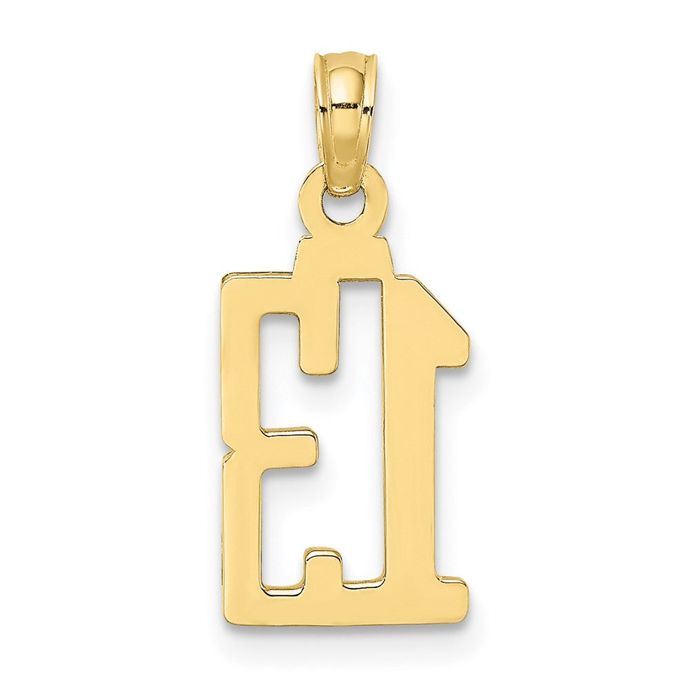 Million Charms 10K Yellow Gold Themed Number 13 Pendant