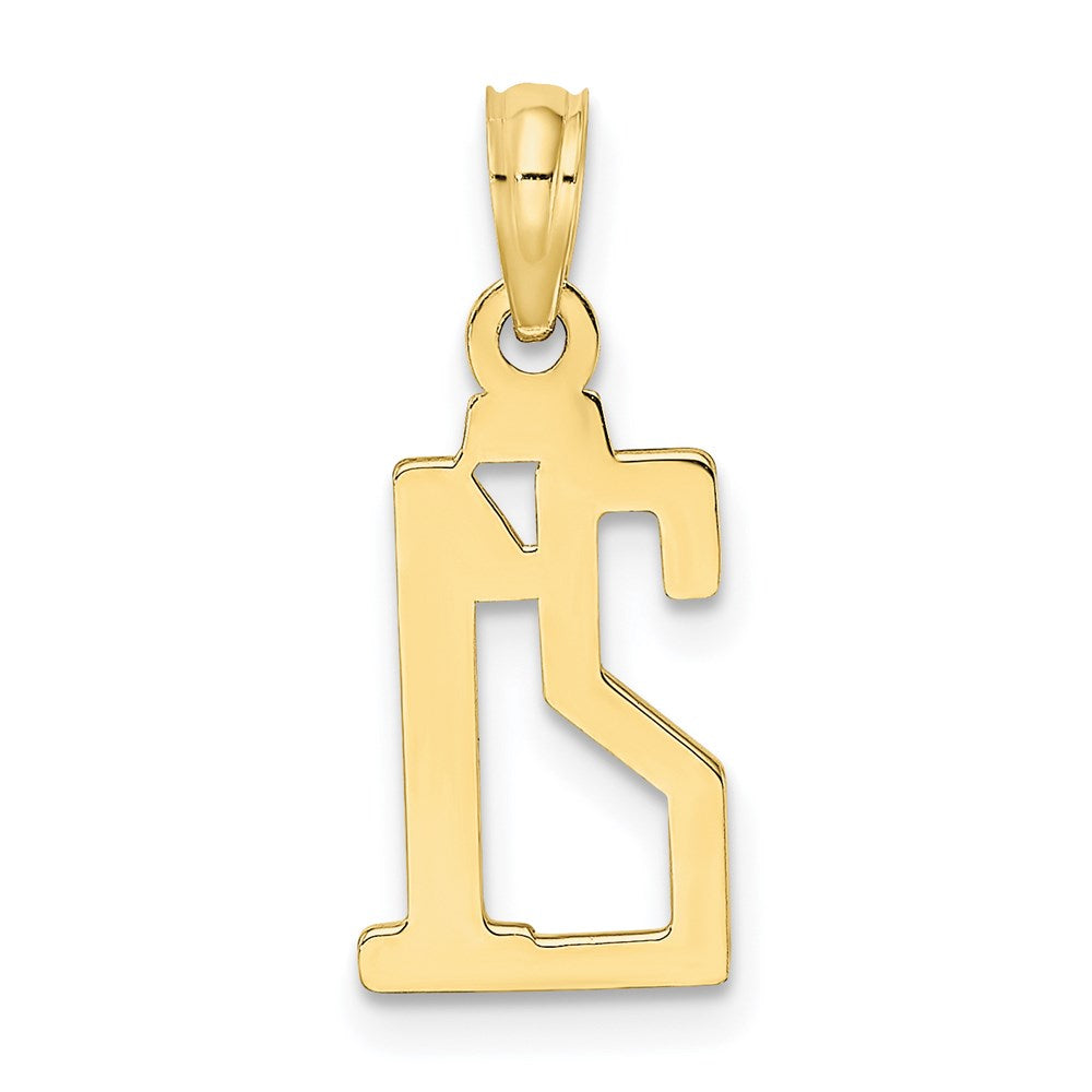 Million Charms 10K Yellow Gold Number 21 Pendant, Graduation, Birthday, Anniversary