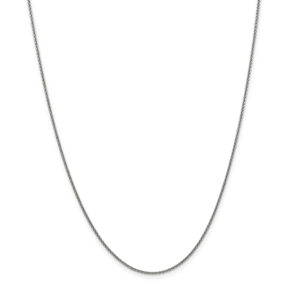 Million Charms 10k White Gold 1.5mm Solid Polished Cable Chain, Chain Length: 10 inches
