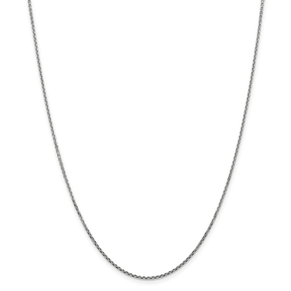 Million Charms 10k White Gold, Necklace Chain, 1.3mm Solid Diamond-Cut Cable Chain, Chain Length: 18 inches