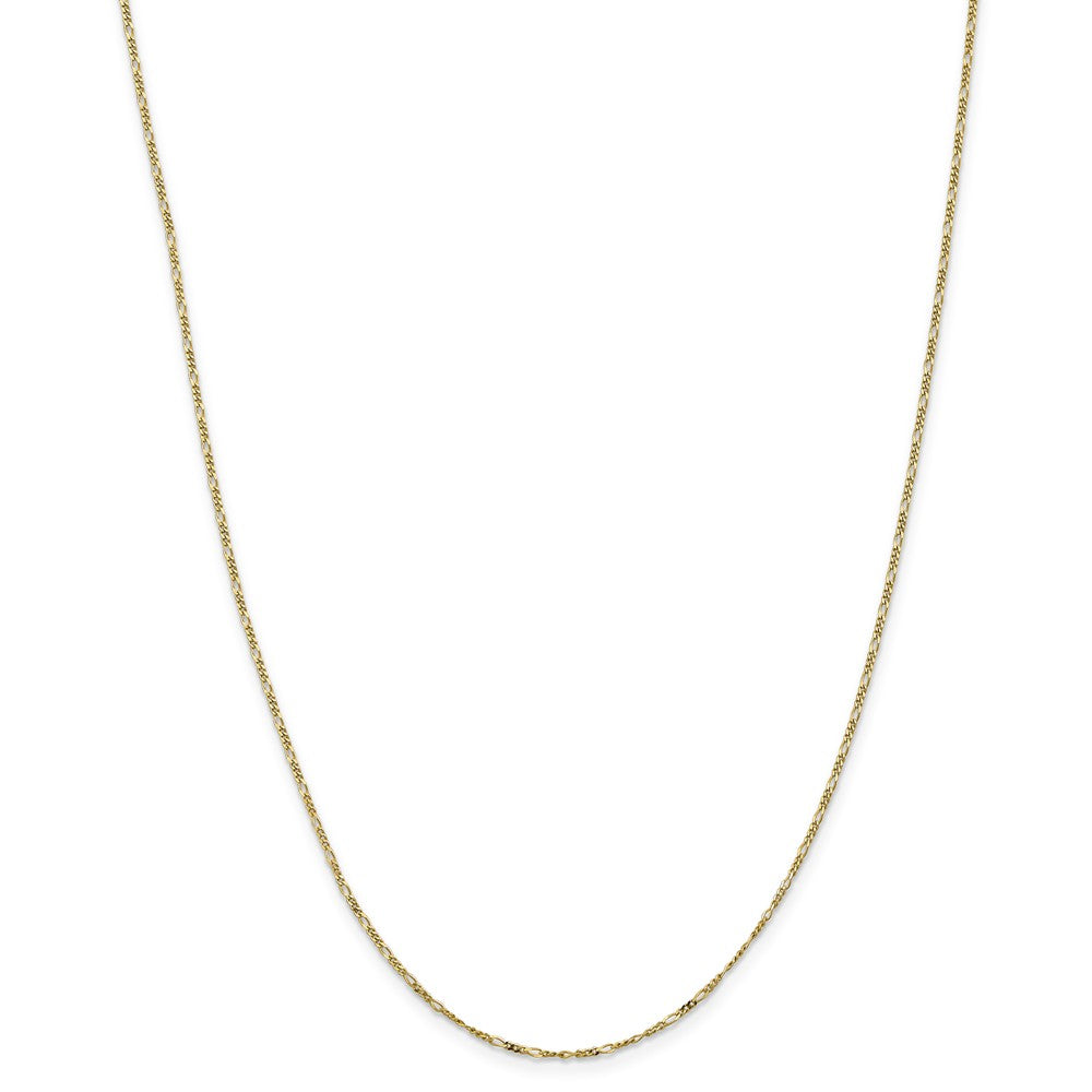 Million Charms 10k Yellow Gold, Necklace Chain, 1.25mm Flat Figaro Chain, Chain Length: 20 inches