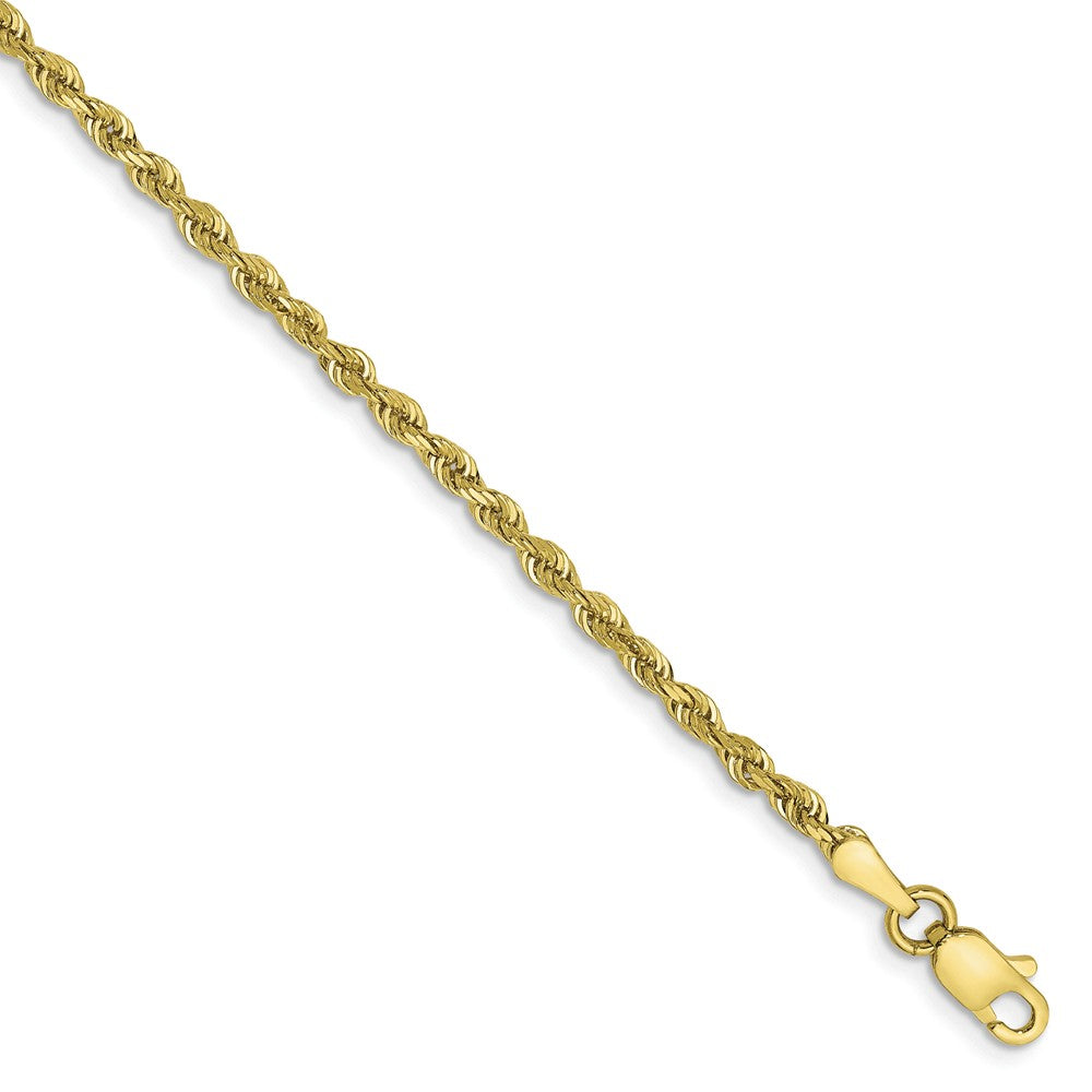 Million Charms 10k Yellow Gold 2.25mm Diamond-Cut Quadruple Rope Chain, Chain Length: 8 inches