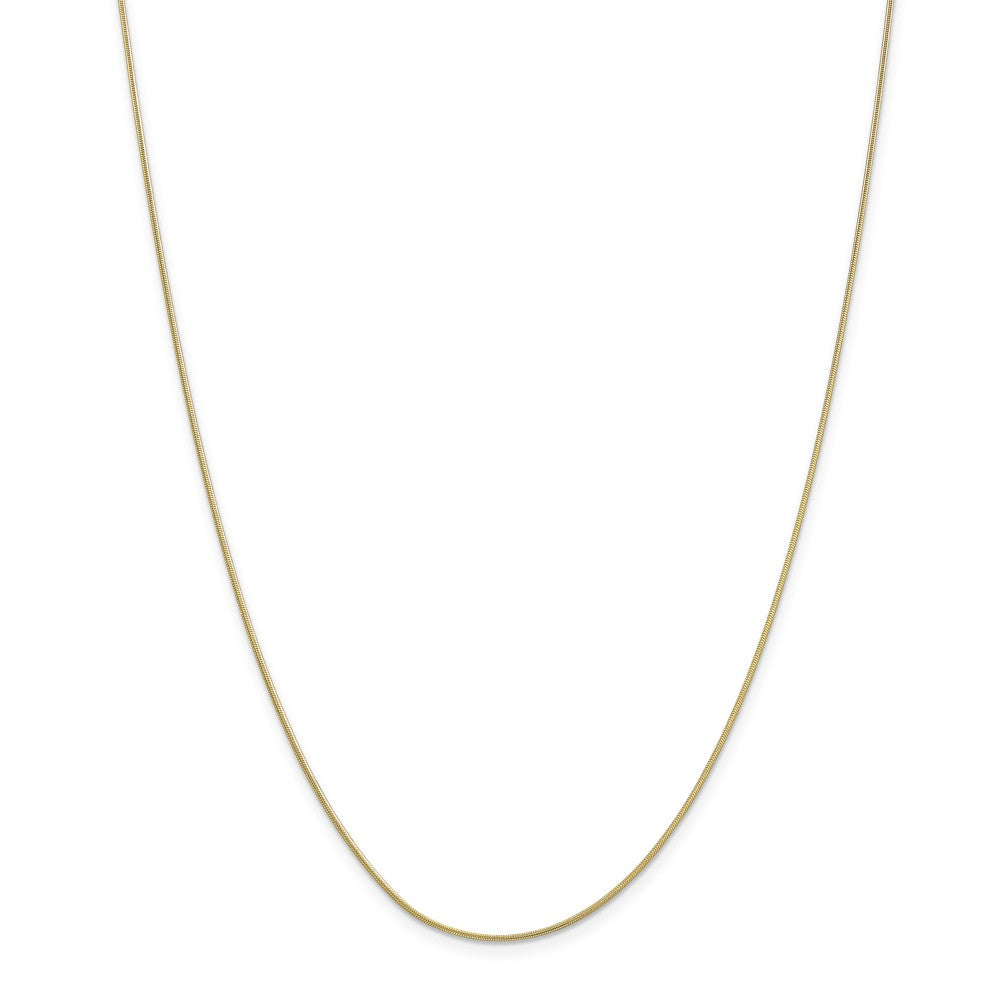 Million Charms 10k Yellow Gold, Necklace Chain, .90mm Round Snake Chain, Chain Length: 20 inches