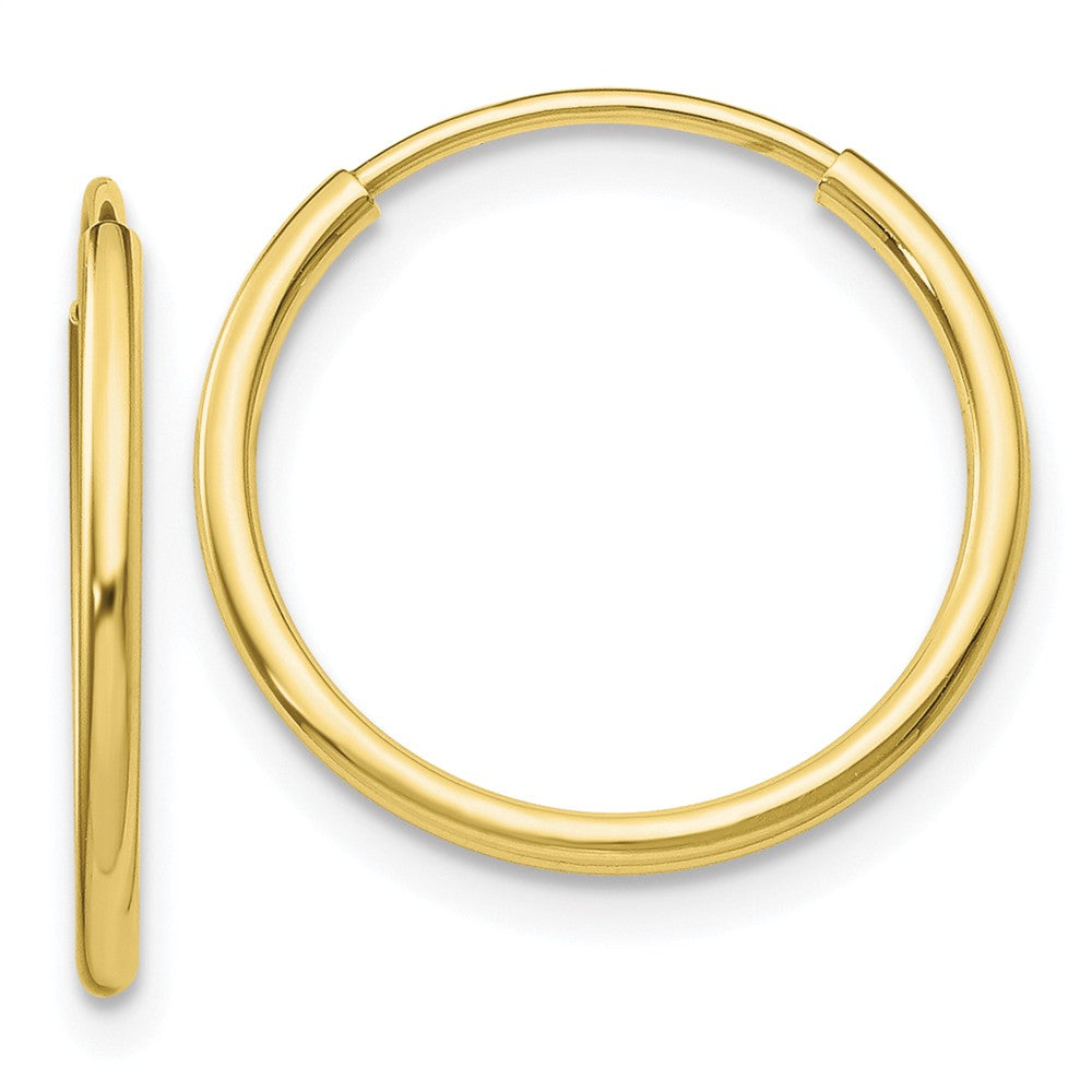 Million Charms 10k Yellow Gold Polished Endless Tube Hoop Earrings, 23mm x 23mm