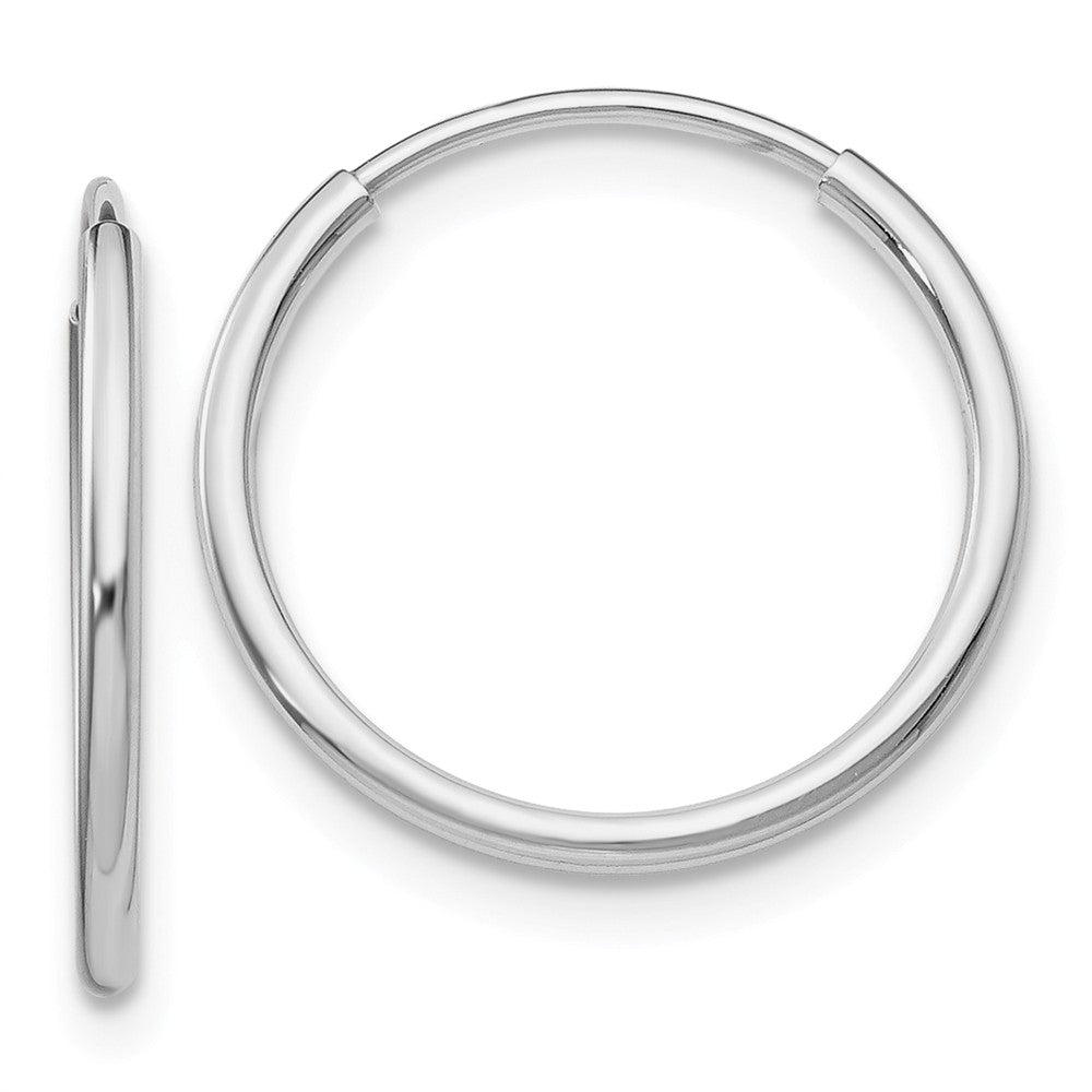 Million Charms 10K White Gold Endless Hoop Earrings, 25mm x 25mm