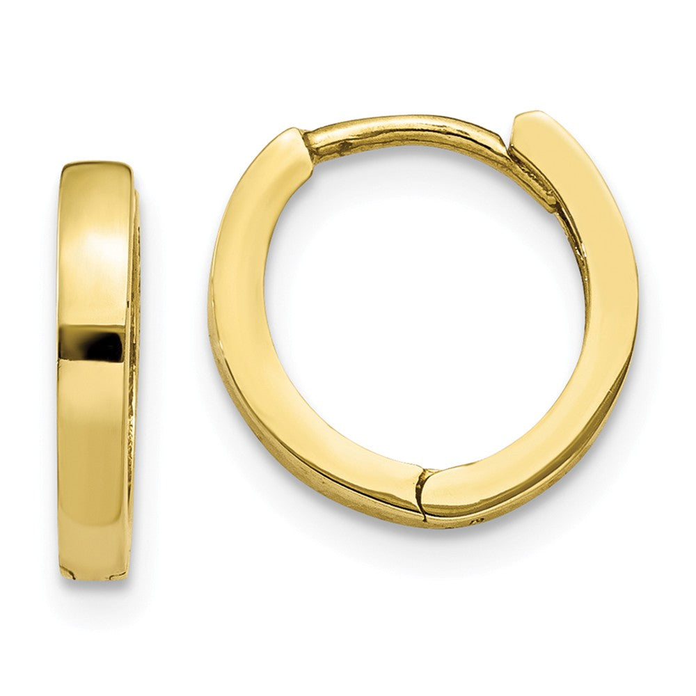 Million Charms 10k Yellow Gold Hinged Hoop Earrings, 8mm x 10.55mm