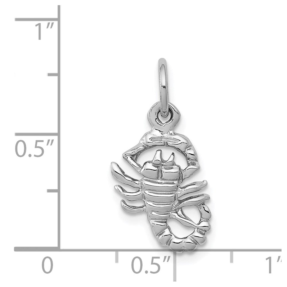 Million Charms 10K White Gold Themed Scorpion Charm