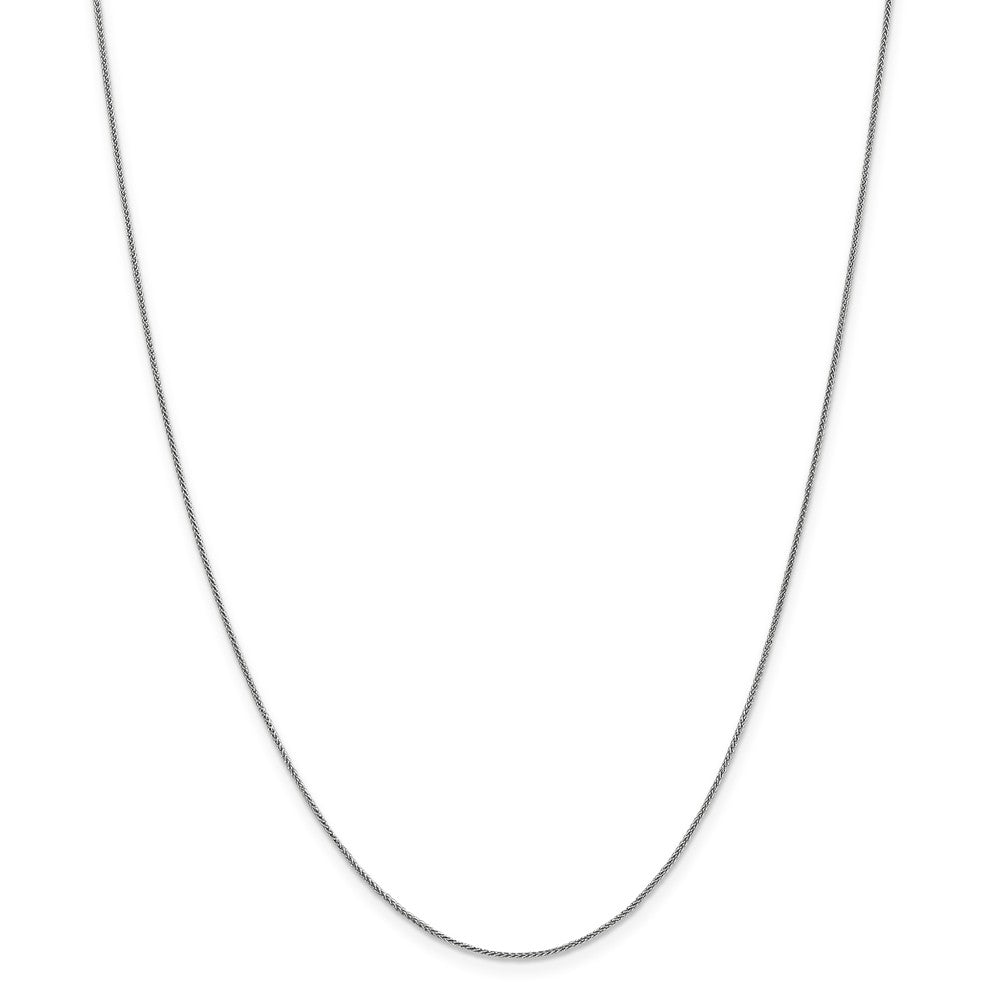 Million Charms 10k White Gold, Necklace Chain, .8mm Spiga Chain, Chain Length: 18 inches