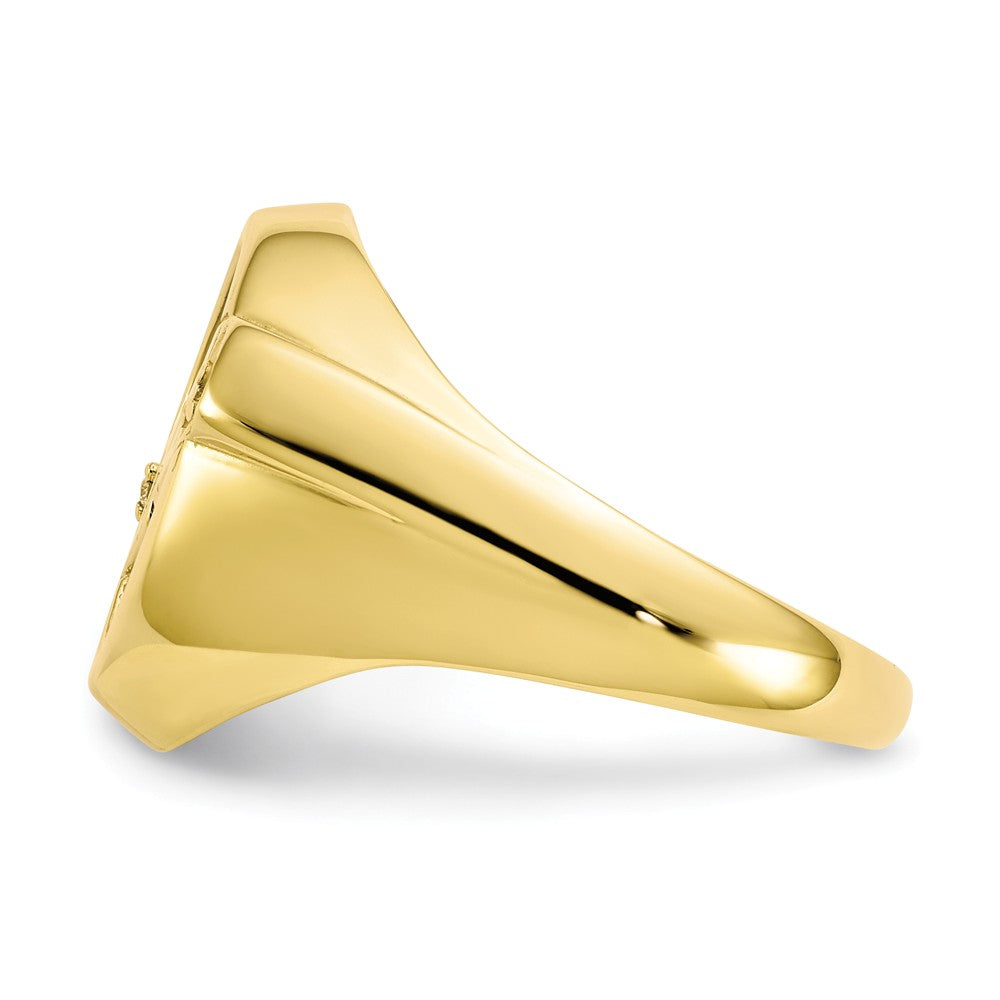 10k Yellow Gold Men's Diamond and Black Onyx DAD Ring, Size: 10