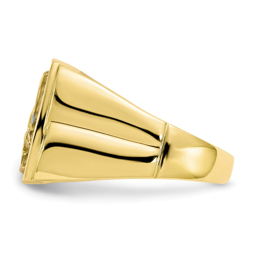 10k & Rhodium .10ct Diamond Men's Eagle Ring, Size: 10 - (Made to Order, buildable)