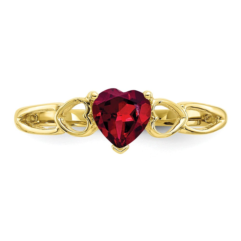 10k Yellow Gold Polished Geniune Rhodolite Garnet Birthstone Ring, Size: 6