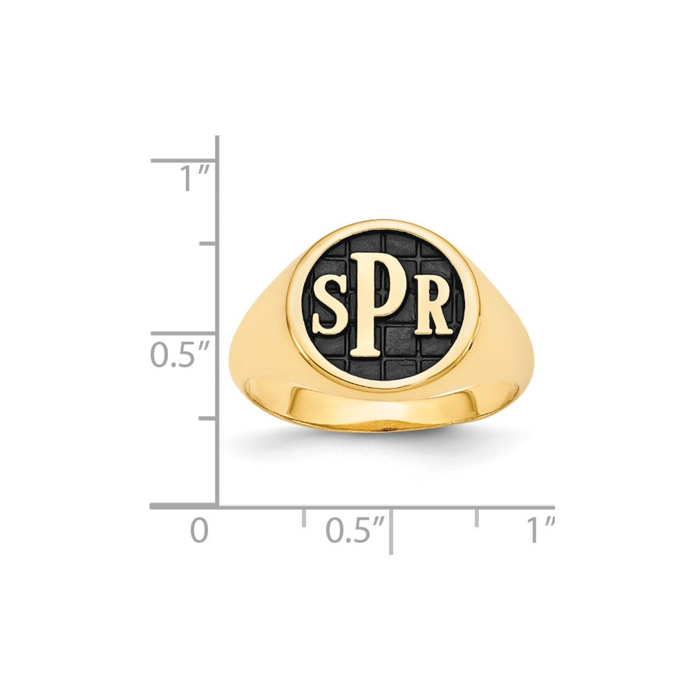10k Yellow Gold Monogram Signet Ring, Size: 7