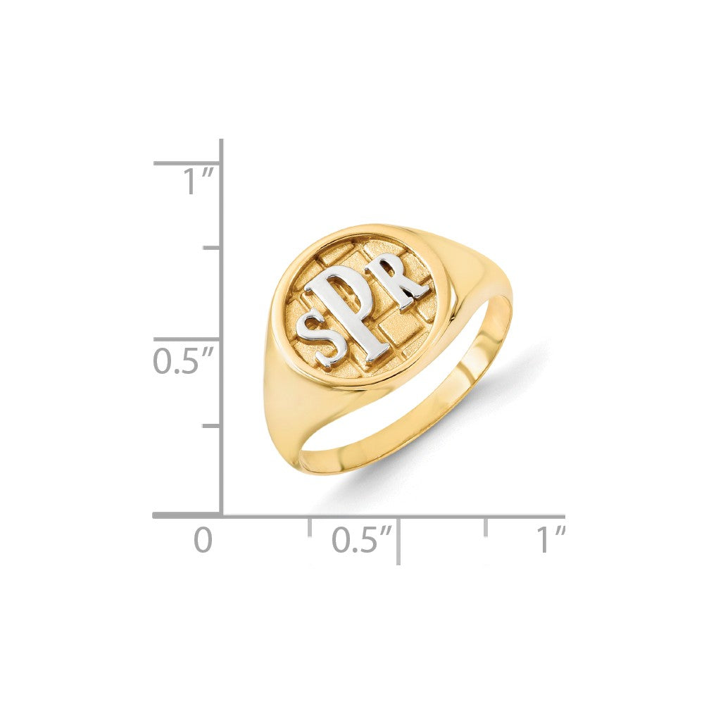 10k Yellow Gold Monogram Signet Ring, Size: 7