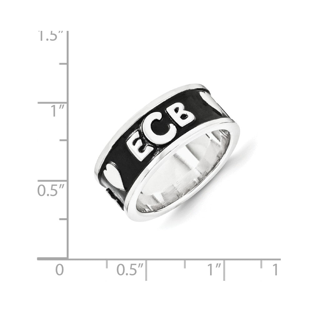 10k White Gold Monogram Signet Ring, Size: 7