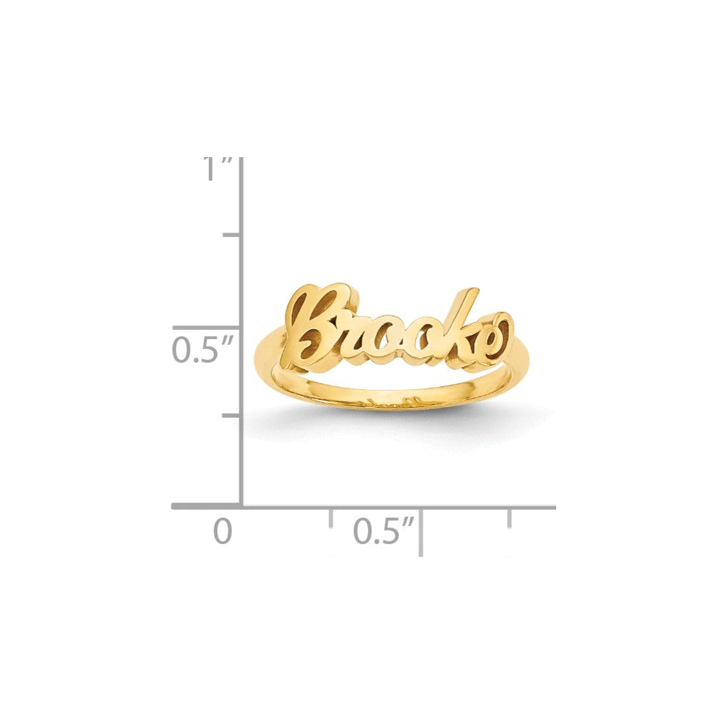 10k Yellow Gold Casted High Polish Name Ring, Size: 7