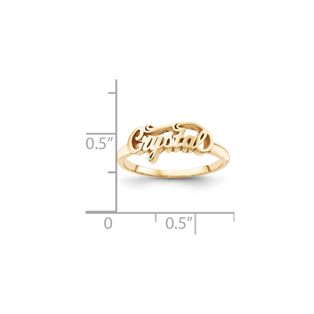 10k Yellow Gold Casted High Polish Name Ring, Size: 7