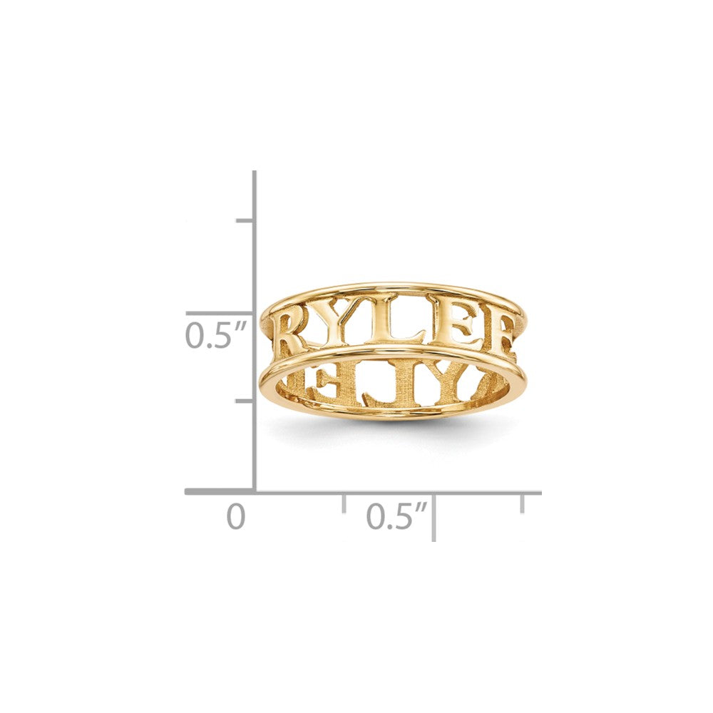 10k Yellow Gold Casted High Polish Name Ring, Size: 10