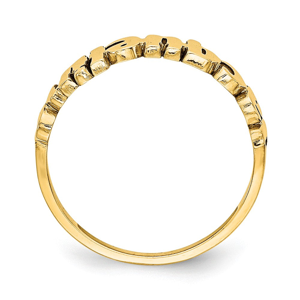 10k Yellow Gold Laser Polished Name Ring, Size: 7