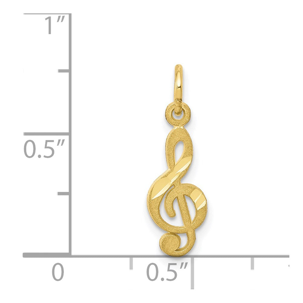 Million Charms 10K Yellow Gold Themed Small Treble Clef Charm